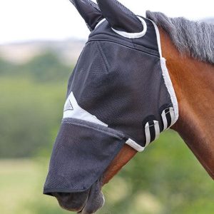 Shires Masque Anti-Mouches Durable avec  Nez - 70% Anti UV