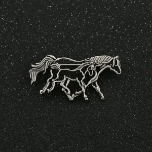 Broche Cheval et Poulain