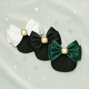 Resille Noeud avec Perle et Strass filet Fin