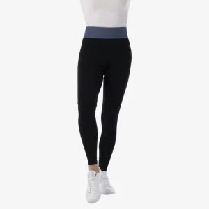 Legging EQUITHÈME enfant 10 ans - Noir et bleu