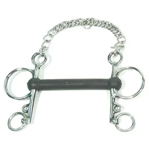 Axxel Mors Pelham Droit Caoutchouc Souple