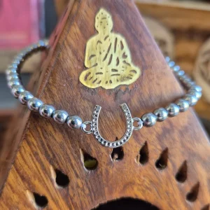 Bracelet Fer a Cheval Perles Argente