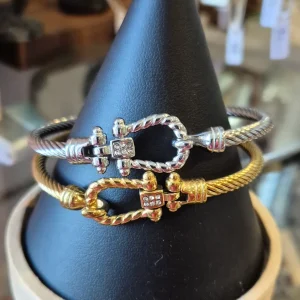 Bracelet Jonc Fer a Cheval et Strass