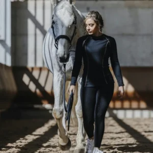 Legging Je t'aime EQUITHÈME Acacia - Noir