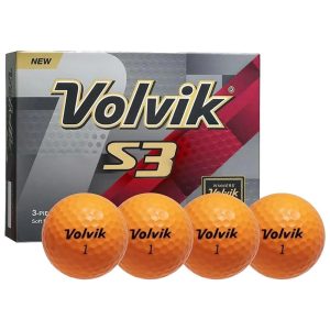Boite de 12 Balles de Golf Volvik S3 Orange